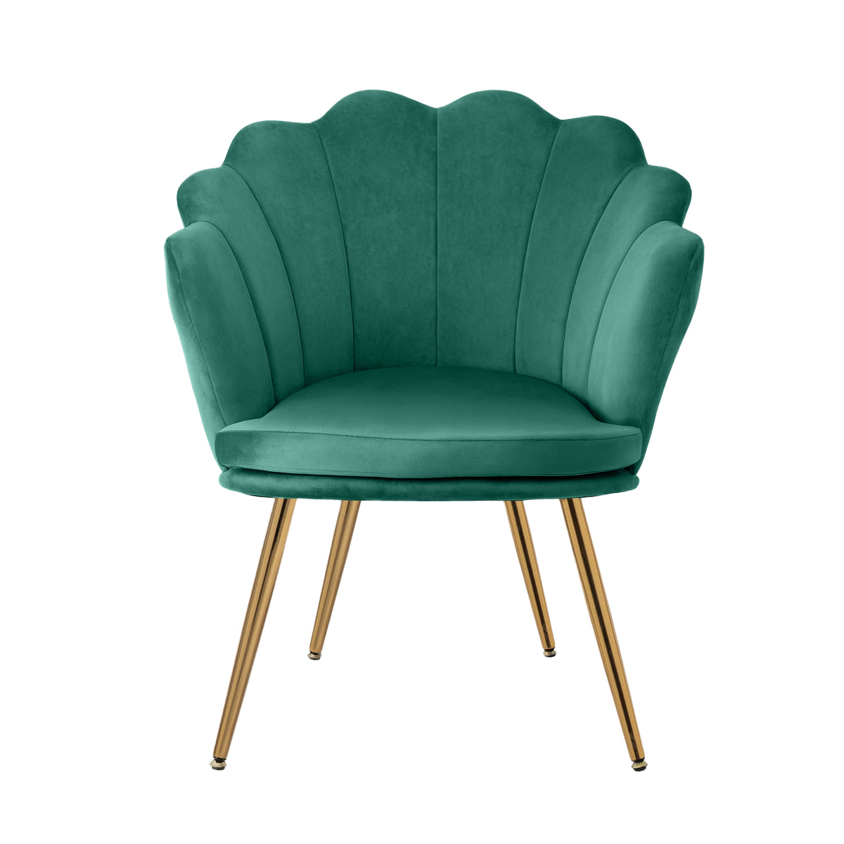 Callista Velvet Shell Back Accent Armchair Green