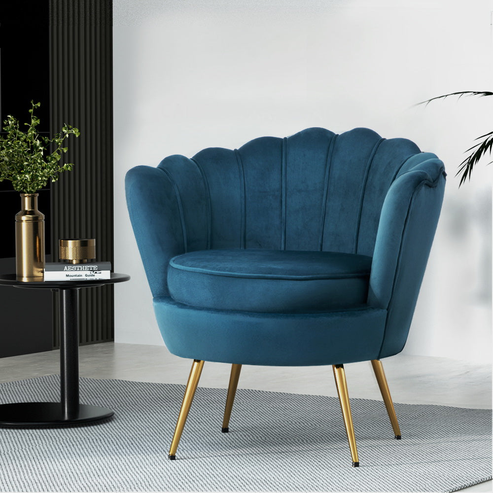 Callista Velvet Armchair Navy