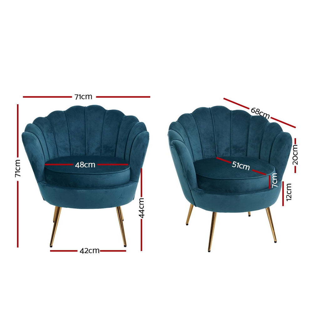 Callista Velvet Armchair Navy
