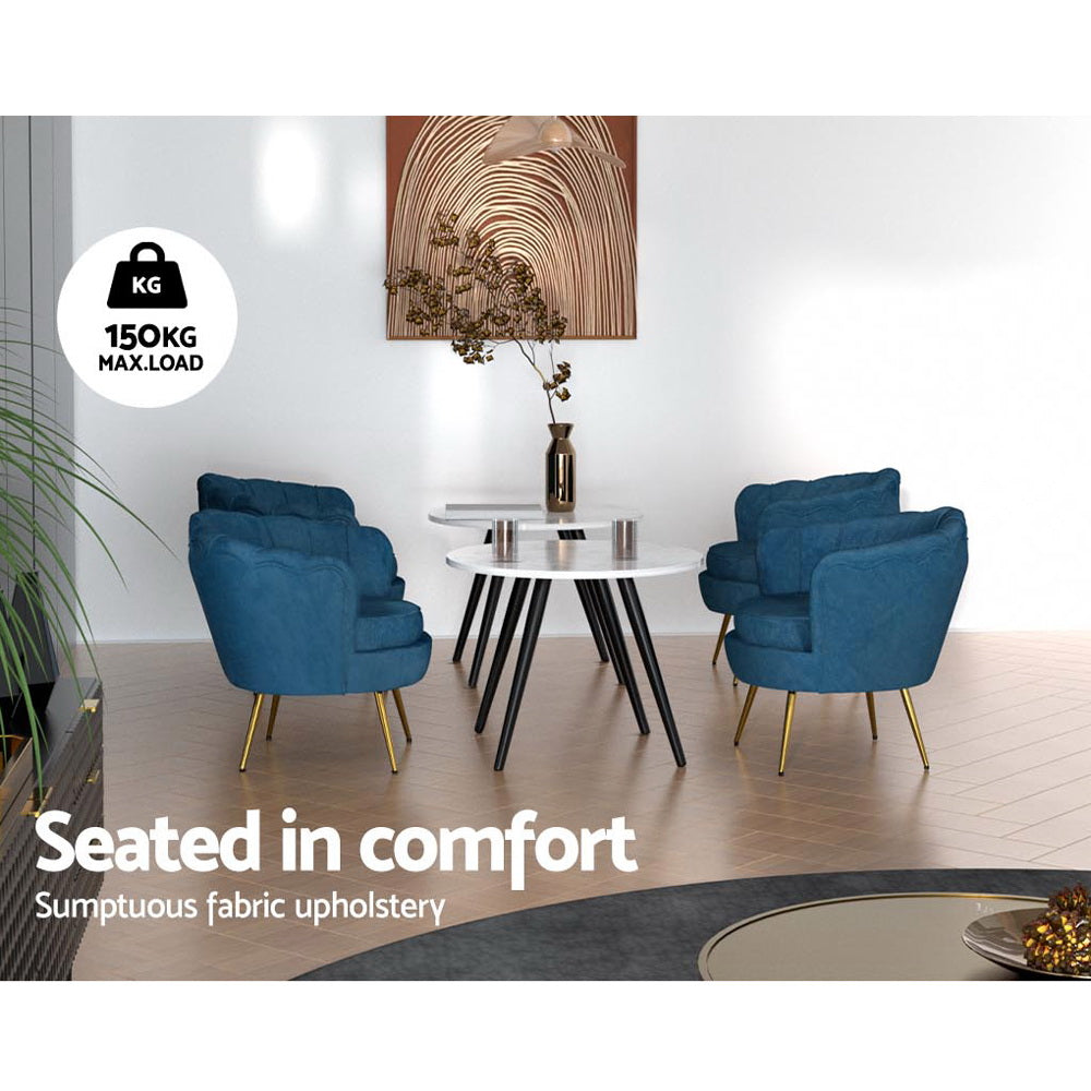Callista Velvet Armchair Navy