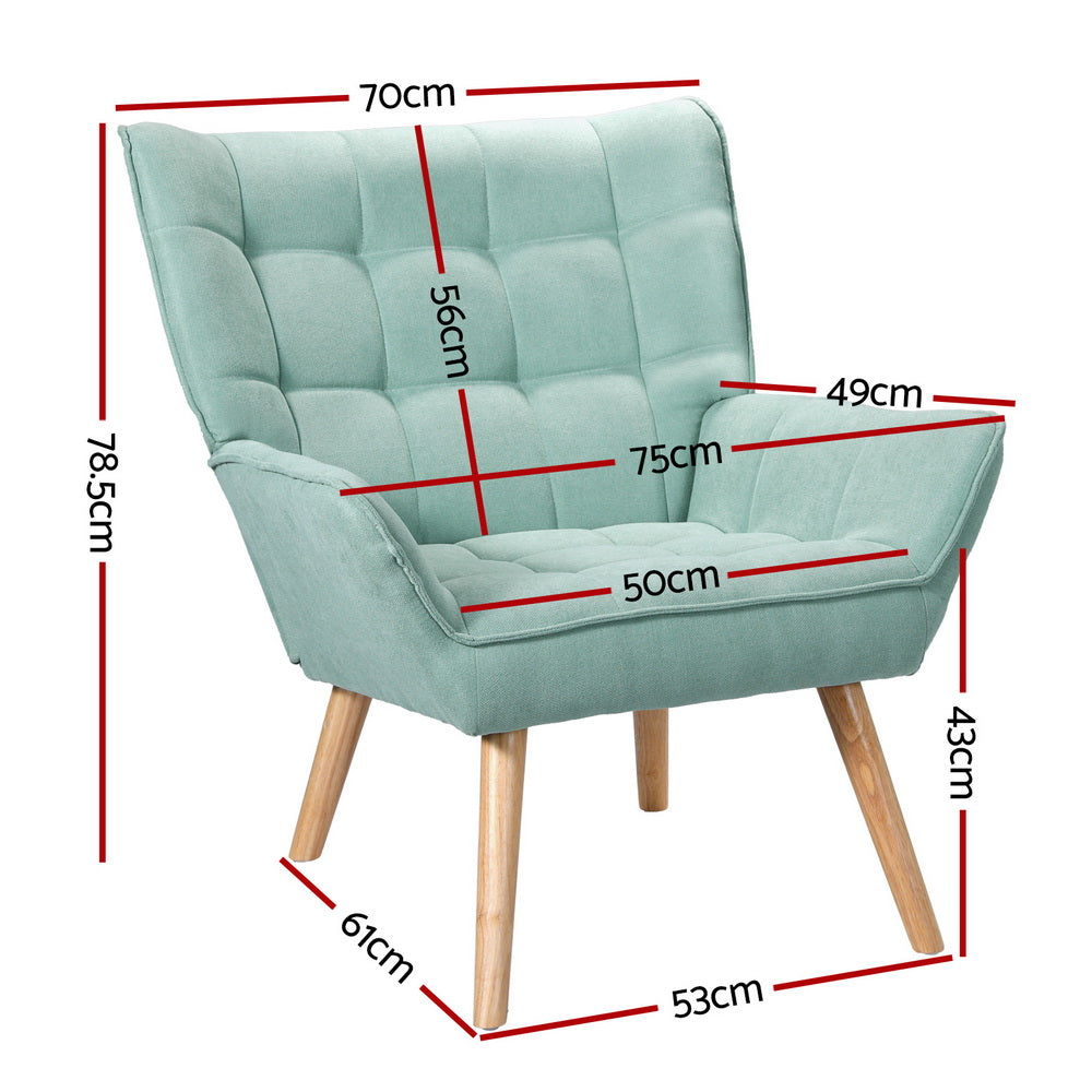 Cindy Blue Armchair Lounge Scandinavian Style