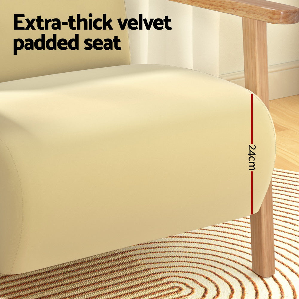 Olie Velvet Armchair Yellow Scandinavian Style