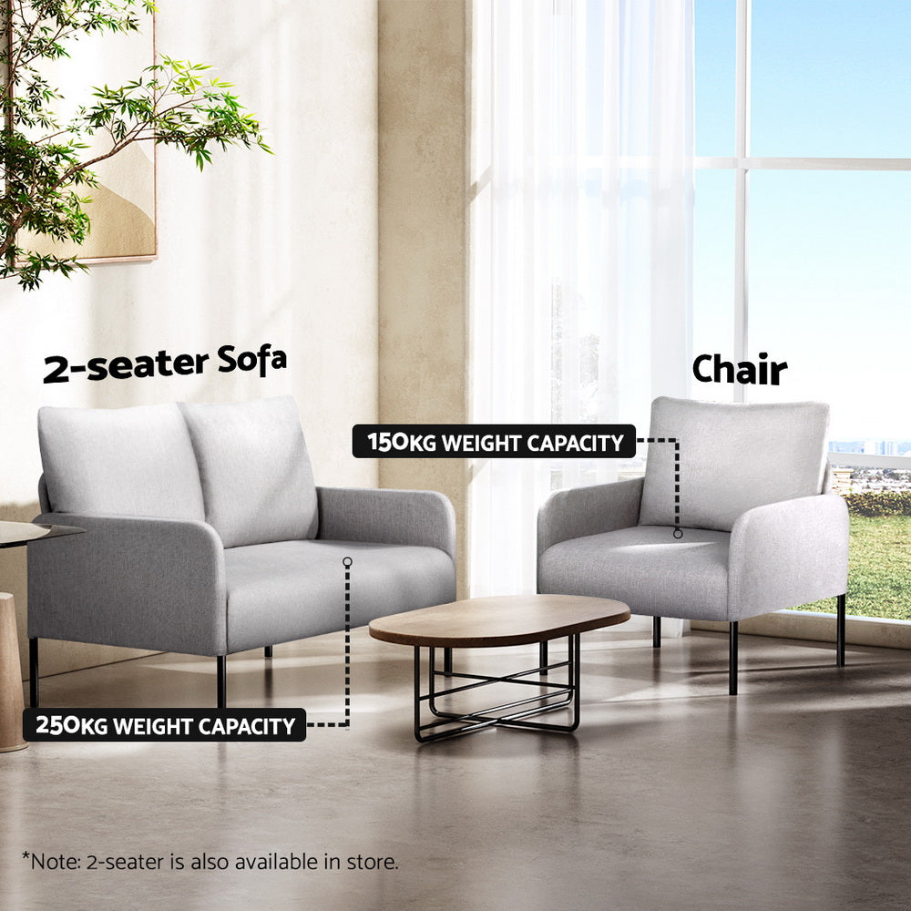 Kane Armchair Accent Chair Fabric Grey