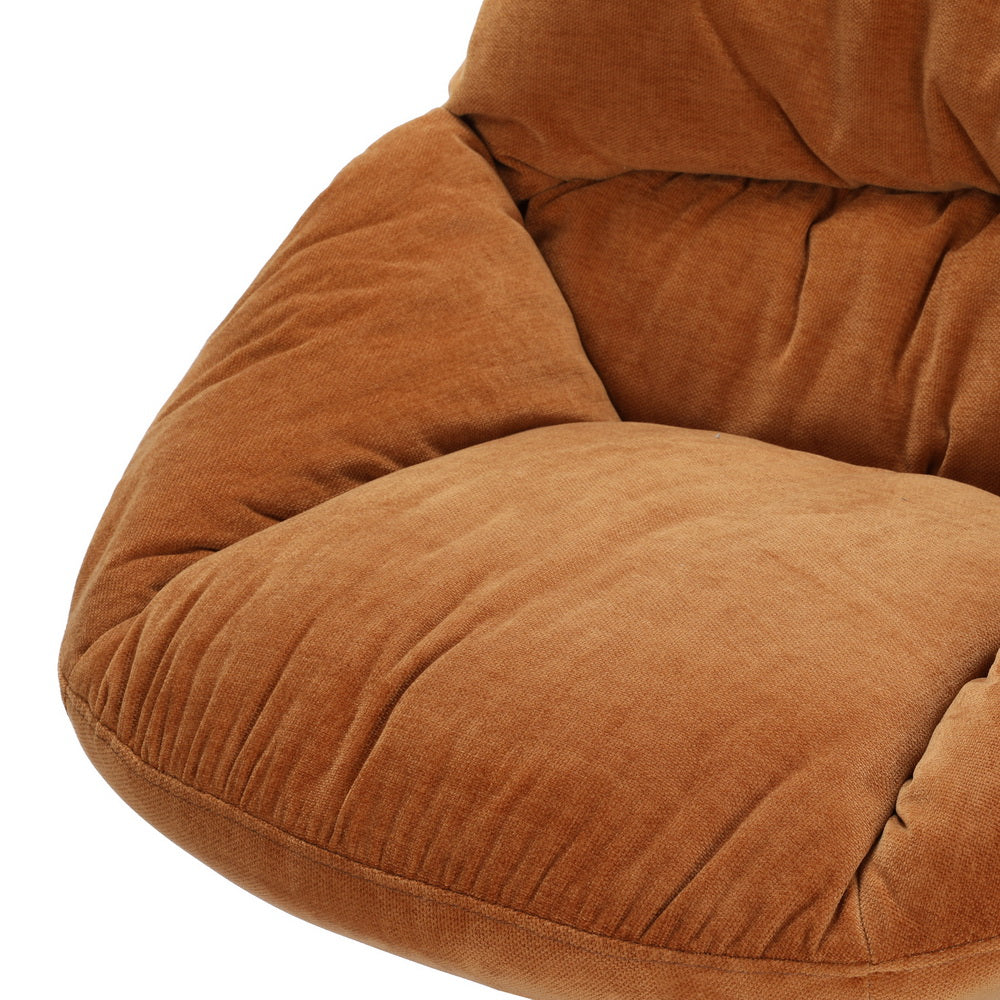 Yaro Armchair and Ottoman Set Linen Fabric Orange