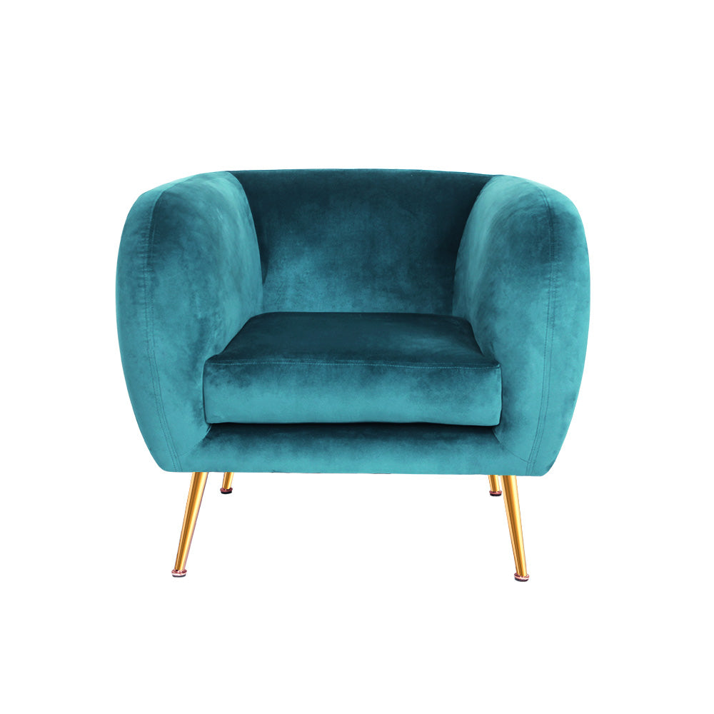 Lois Velvet Armchair Lounge Sofa Green