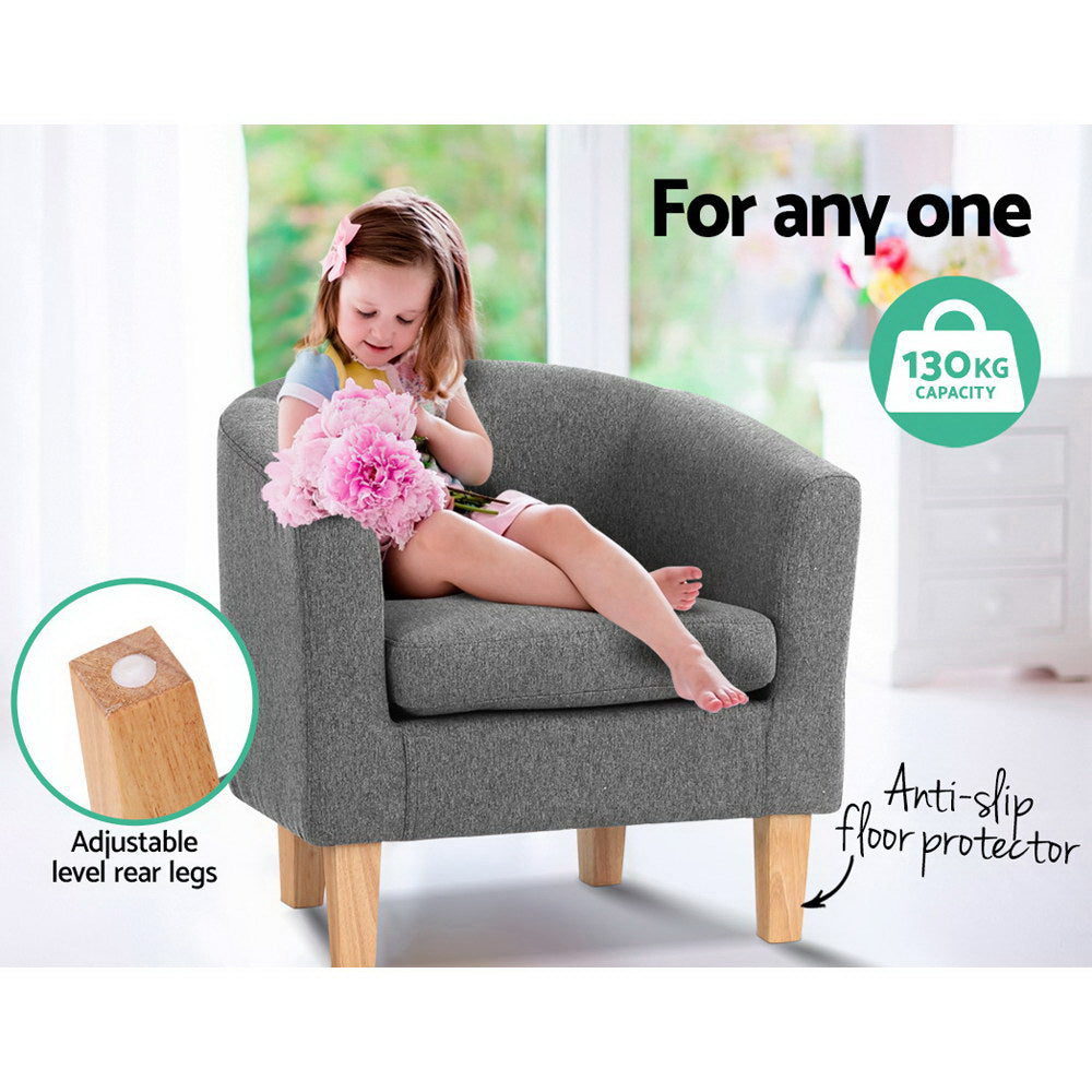 Abby Fabric Armchair Grey