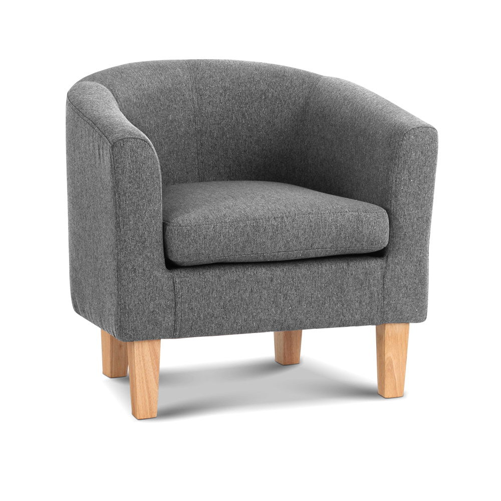Abby Fabric Armchair Grey
