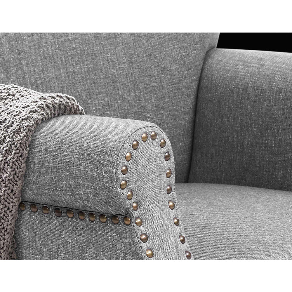 Oliver Retro Armchair Linen Fabric Grey