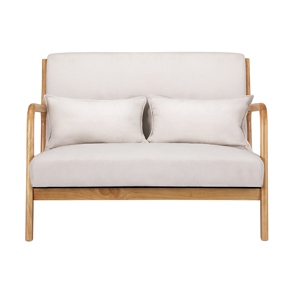 Olive Armchair Lounge Sofa Beige Wood Scandinavian Style