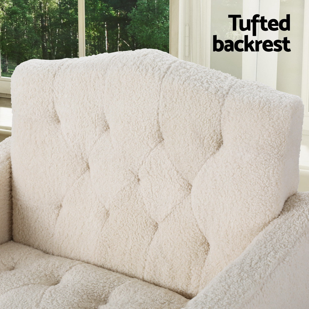 Nicole Armchair Boucle Beige Scandinavian Style