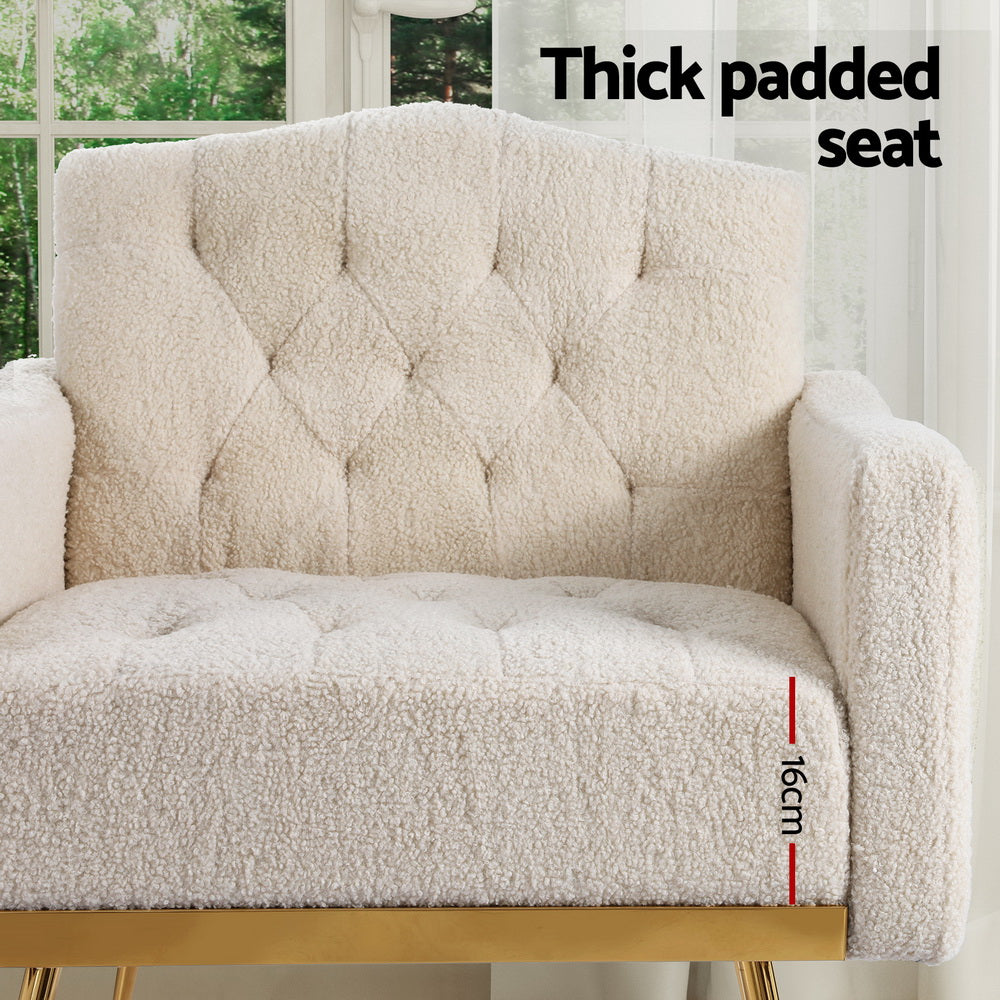 Nicole Armchair Boucle Beige Scandinavian Style