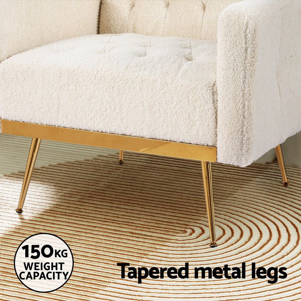 Nicole Armchair Boucle Beige Scandinavian Style