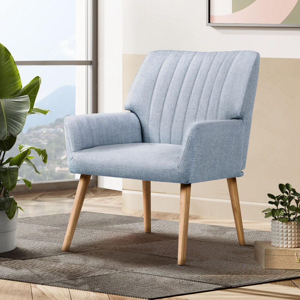 Sebastini Armchair Fabric Blue Grey
