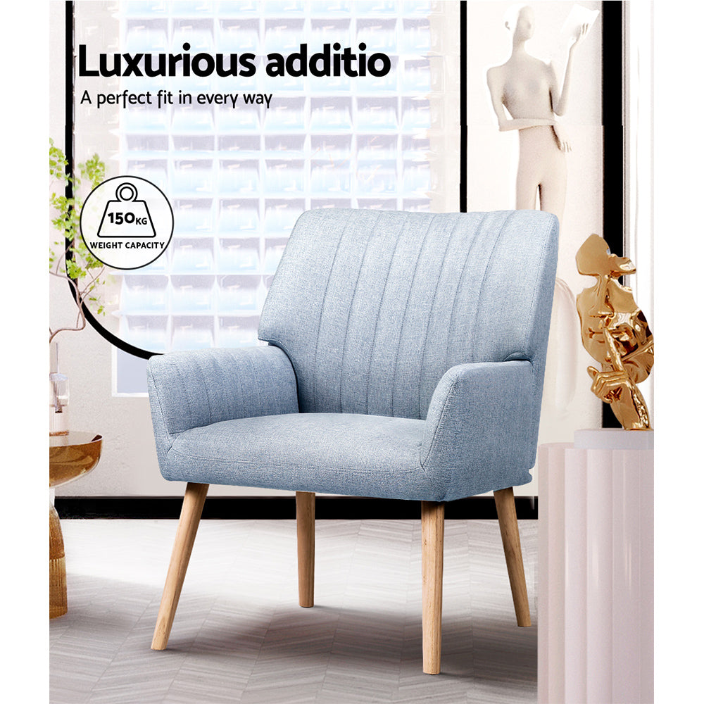 Sebastini Armchair Fabric Blue Grey