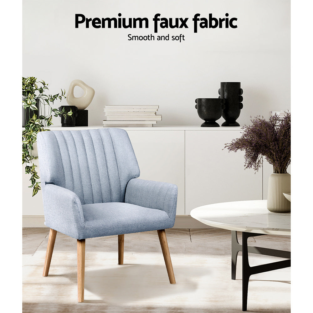 Sebastini Armchair Fabric Blue Grey