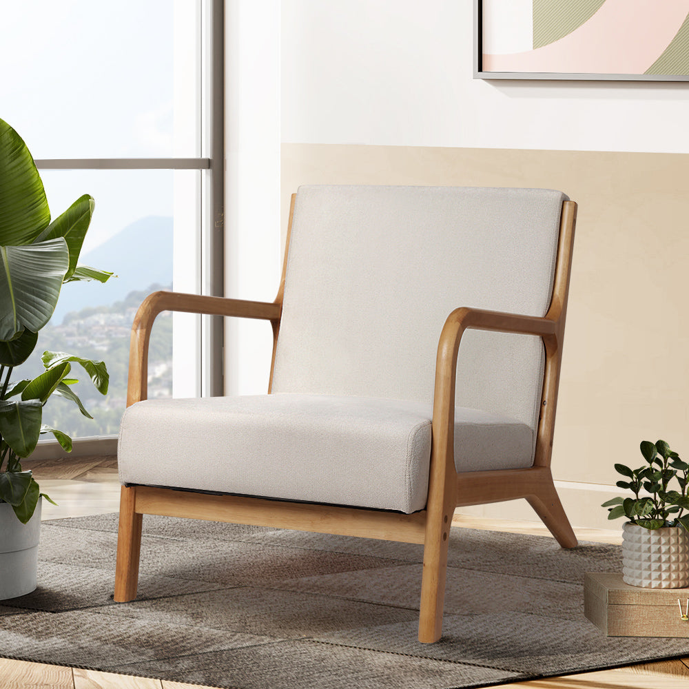 Olive Armchair Fabric Beige