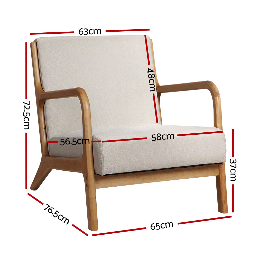 Olive Armchair Fabric Beige