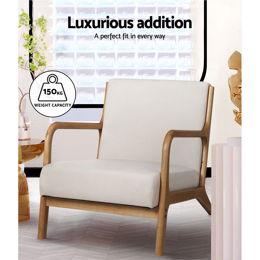 Olive Armchair Fabric Beige