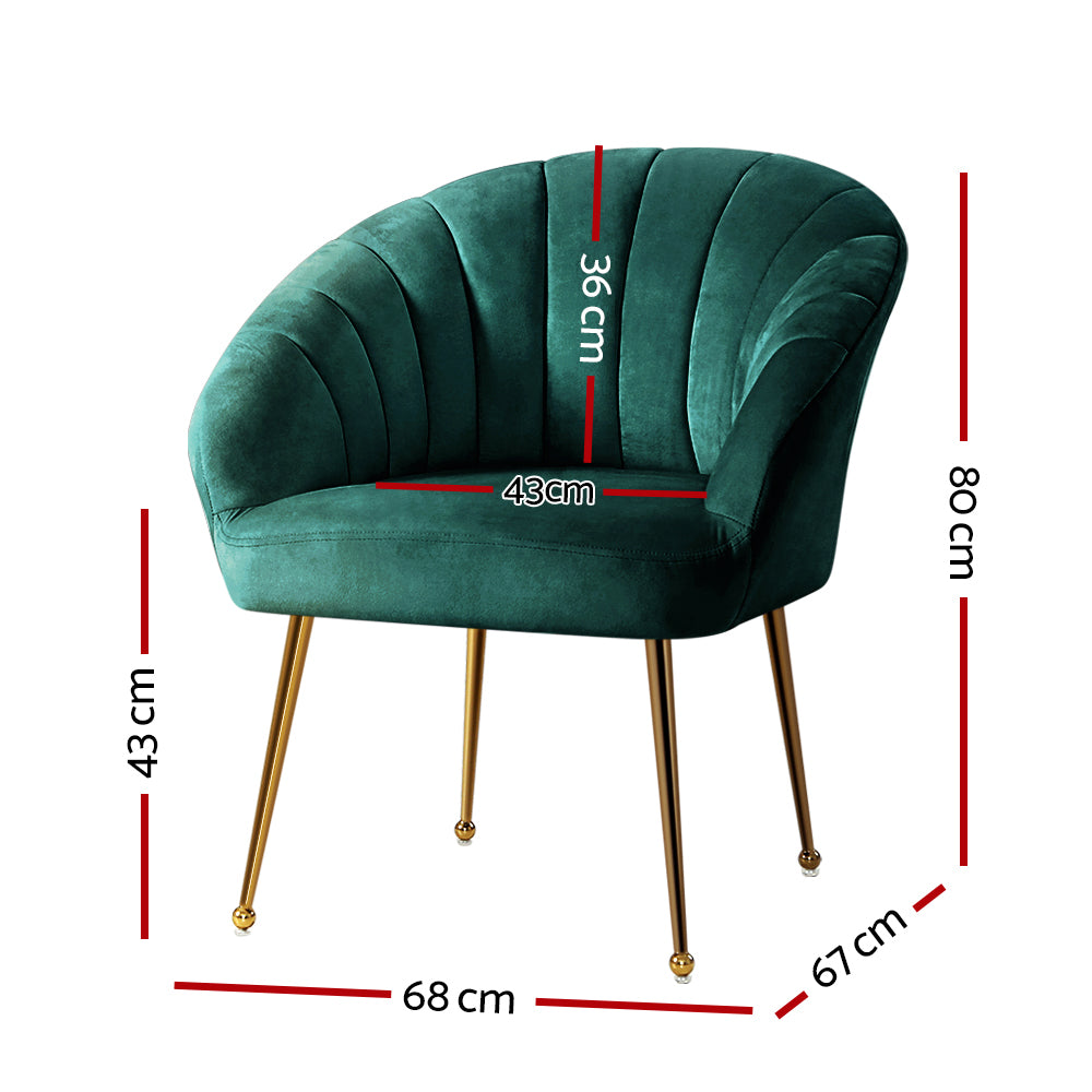 Eloise Velvet Armchair Green