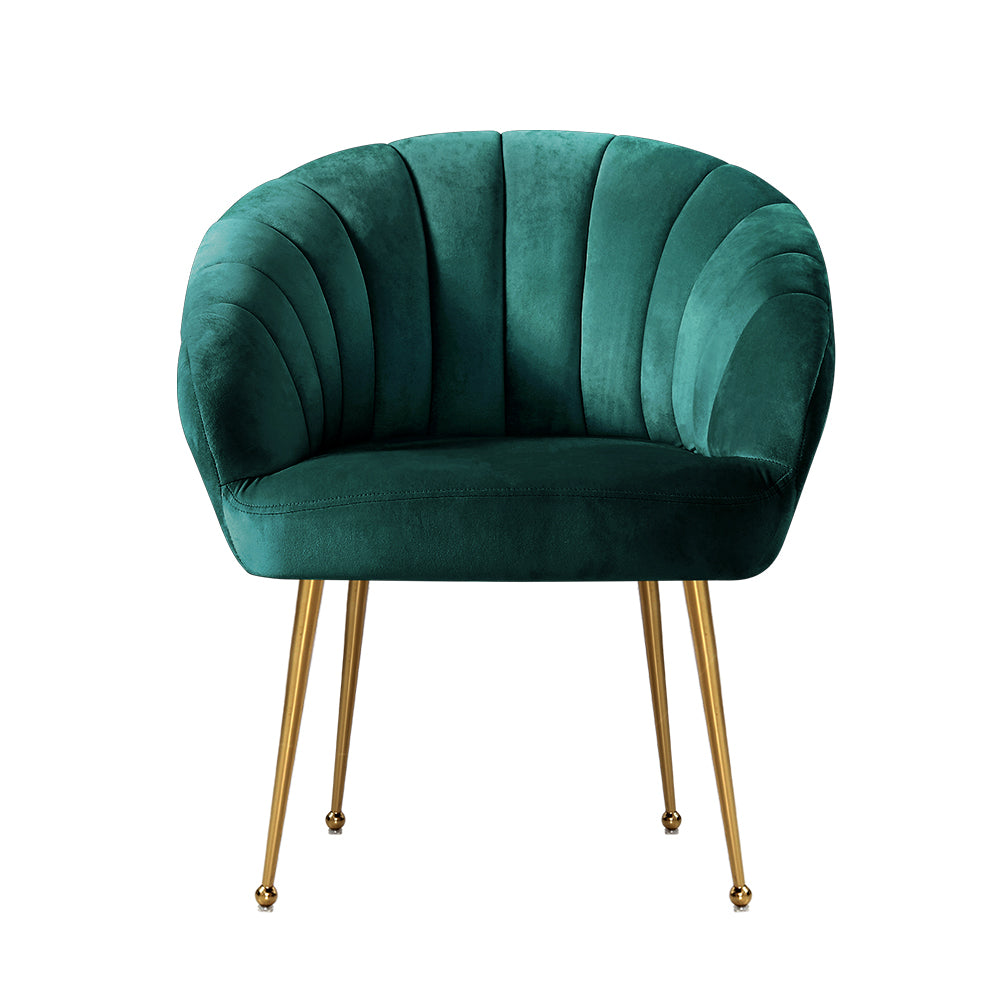 Eloise Velvet Armchair Green
