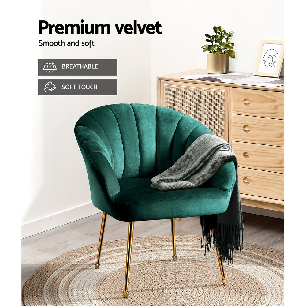 Eloise Velvet Armchair Green
