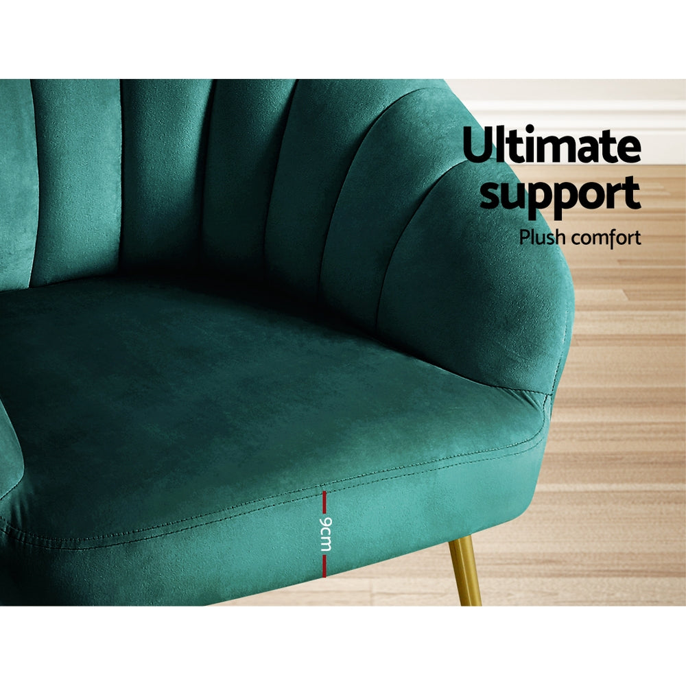 Eloise Velvet Armchair Green