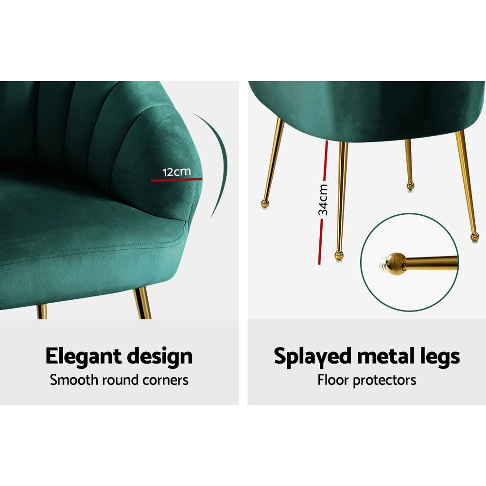Eloise Velvet Armchair Green