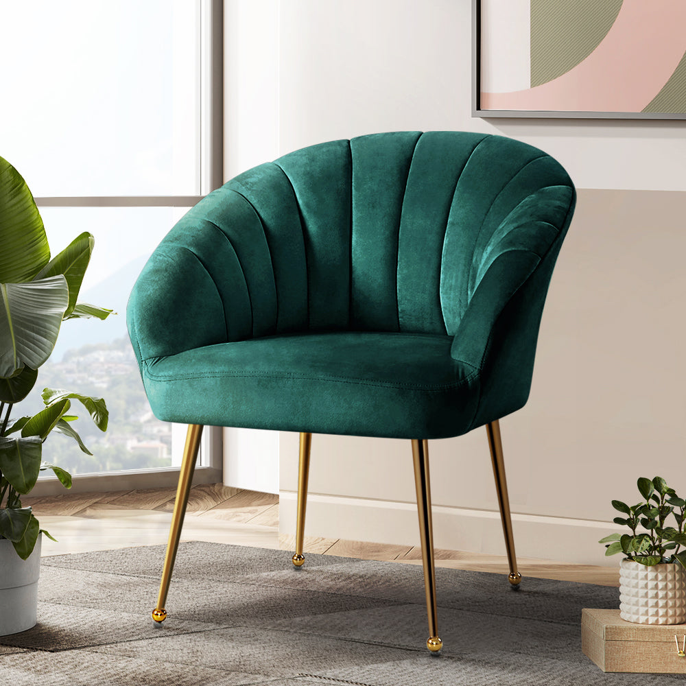 Eloise Velvet Armchair Green