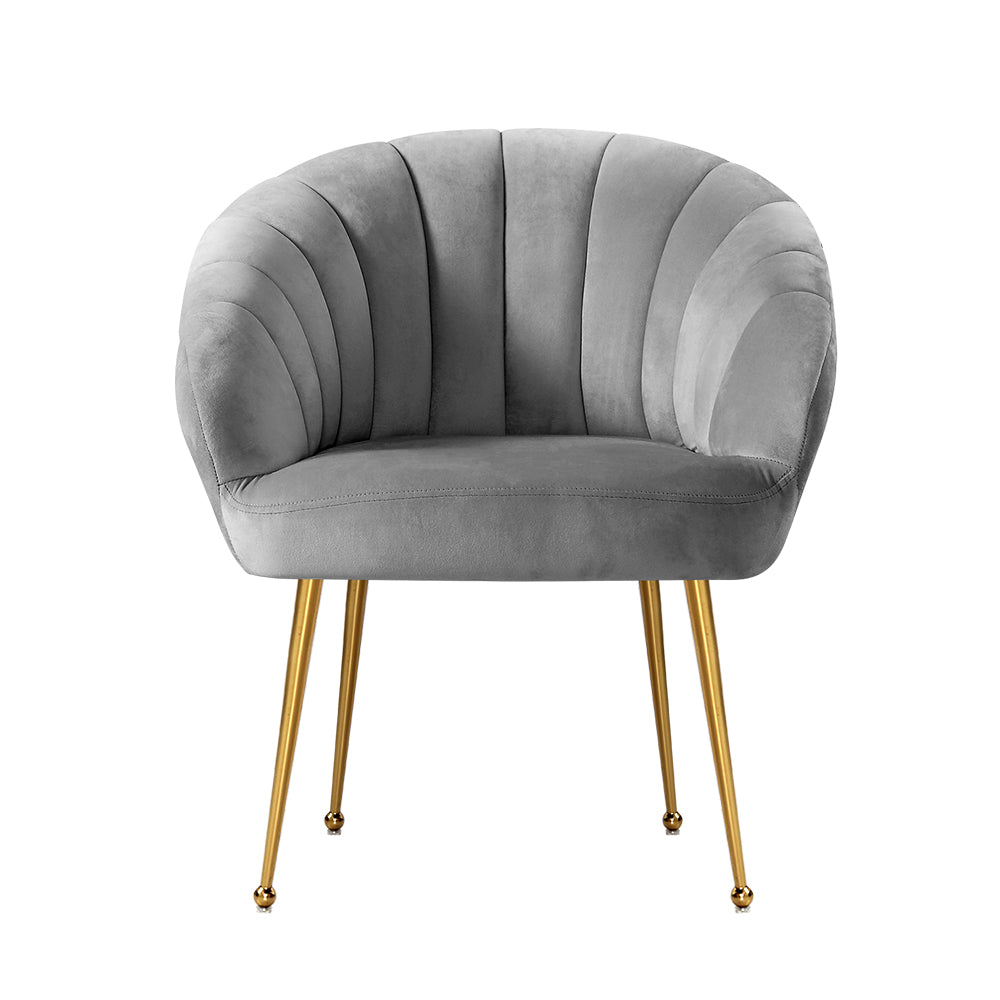 Eloise Velvet Armchair Grey