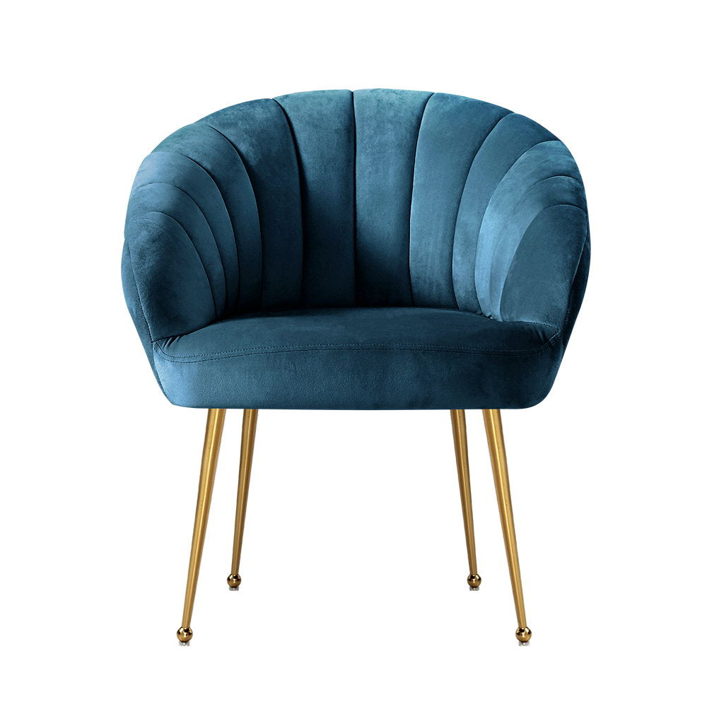 Eloise Velvet Armchair Navy