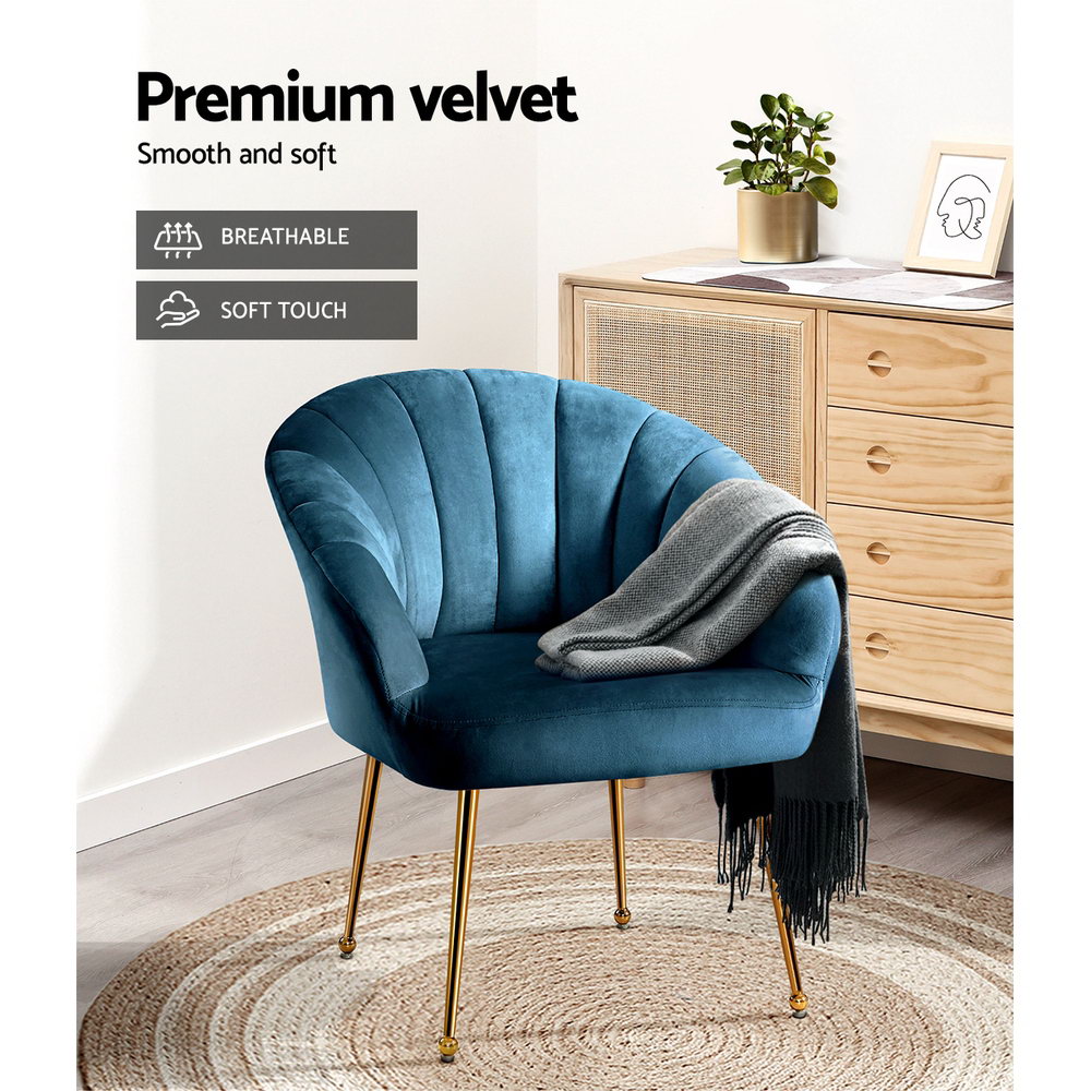 Eloise Velvet Armchair Navy