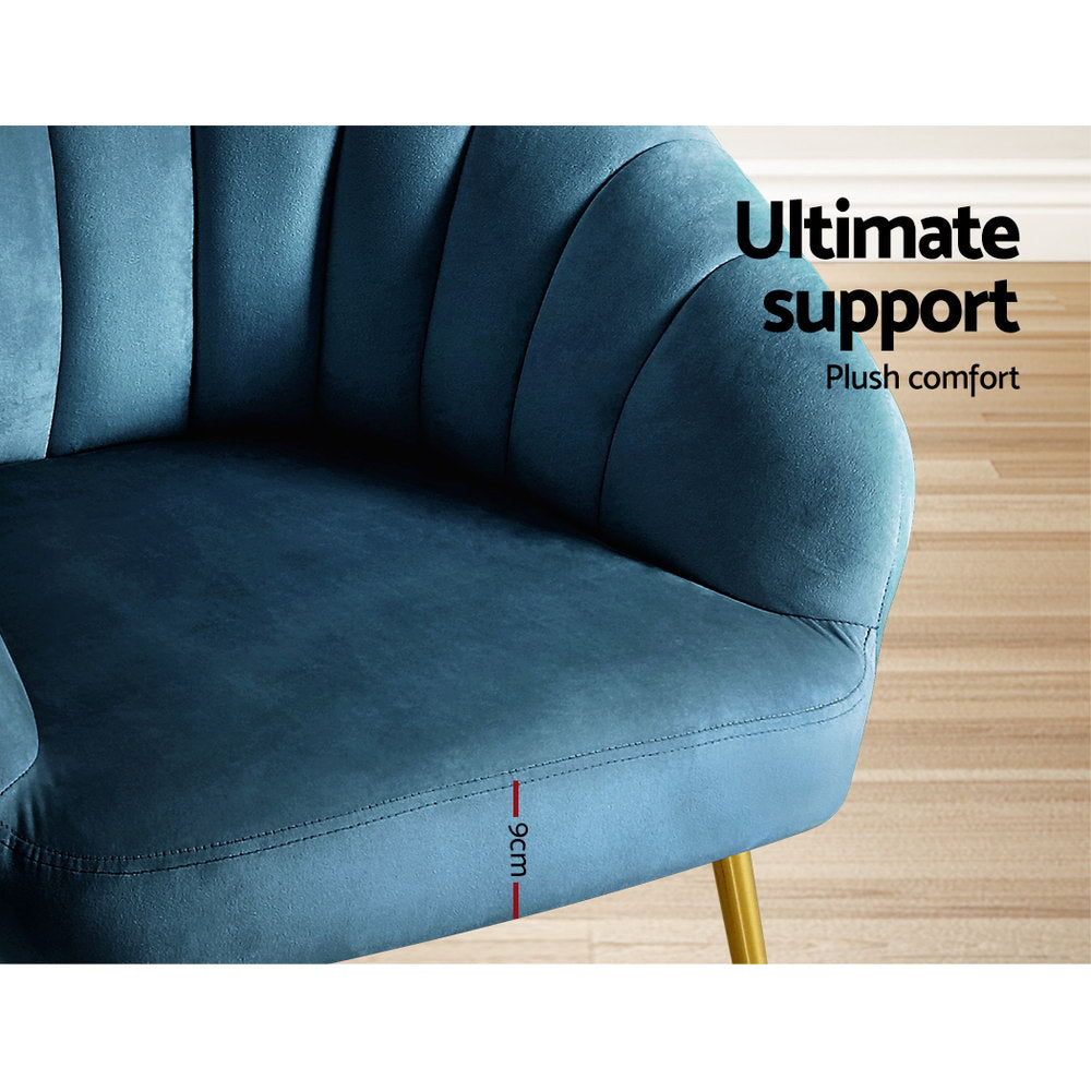 Eloise Velvet Armchair Navy