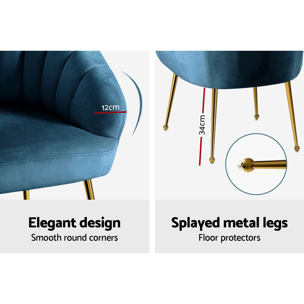 Eloise Velvet Armchair Navy
