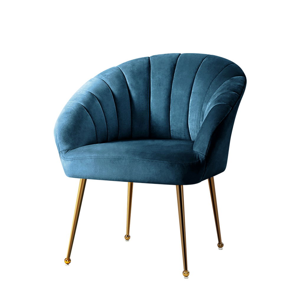 Eloise Velvet Armchair Navy
