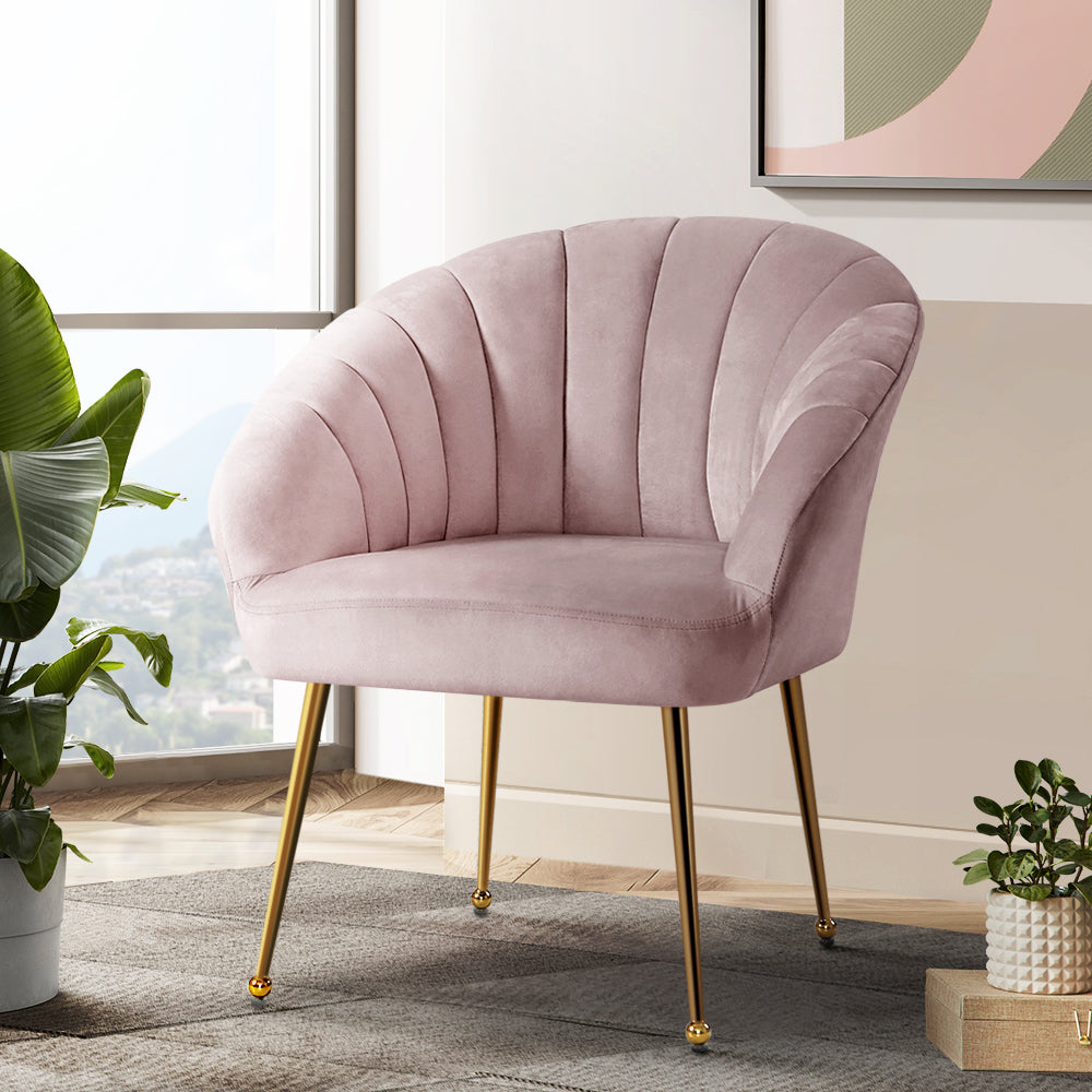 Eloise Velvet Armchair Pink