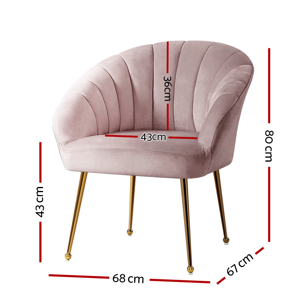 Eloise Velvet Armchair Pink