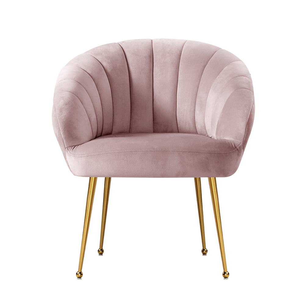Eloise Velvet Armchair Pink