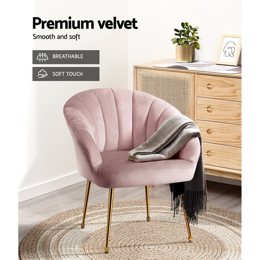 Eloise Velvet Armchair Pink