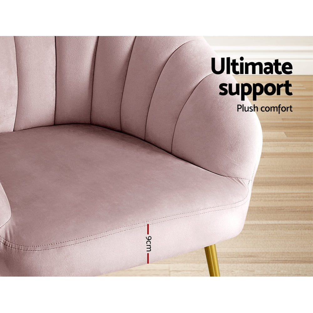 Eloise Velvet Armchair Pink