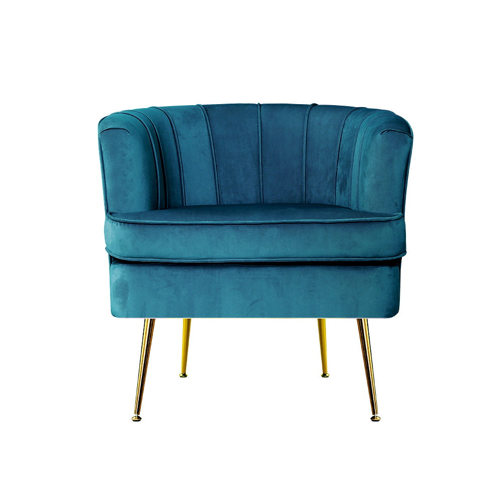 Norvia Velvet Armchair Navy