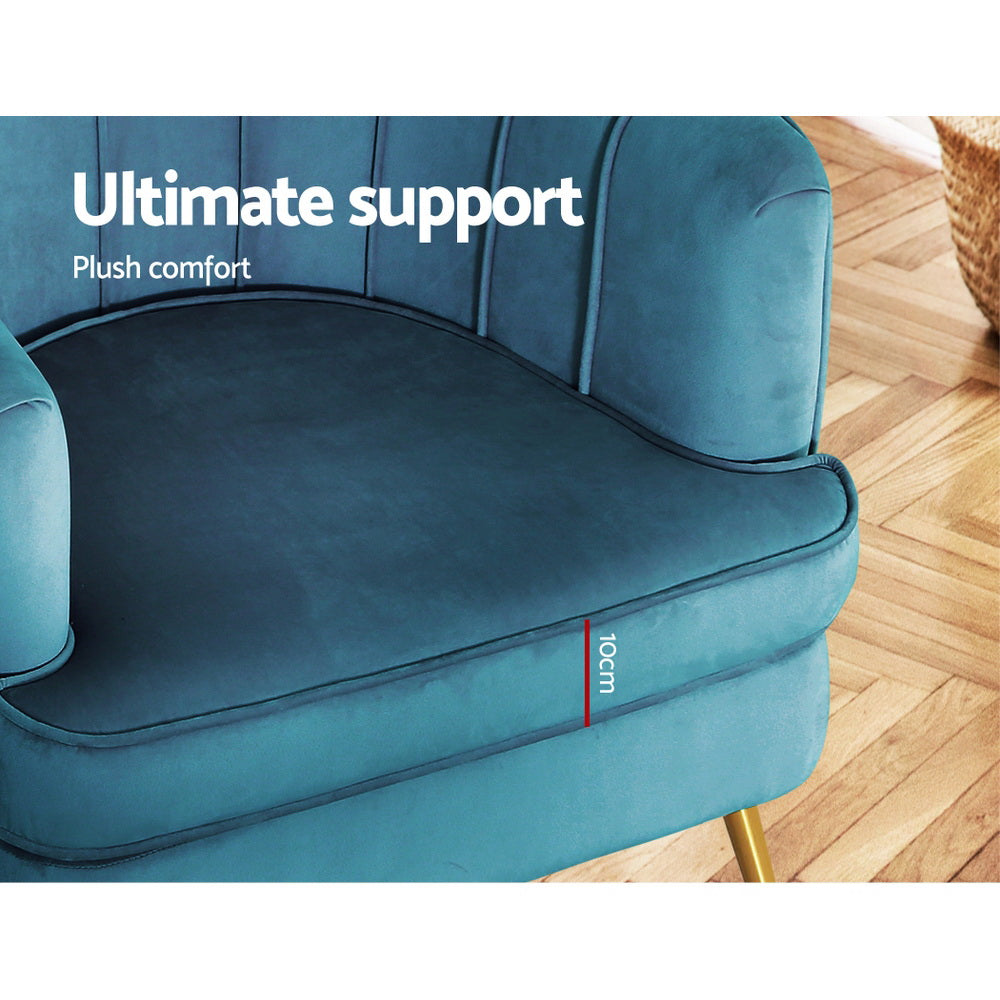 Norvia Velvet Armchair Navy