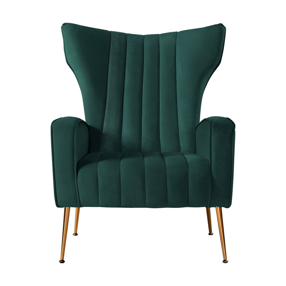 Kate Armchair Green Velvet Upholstery