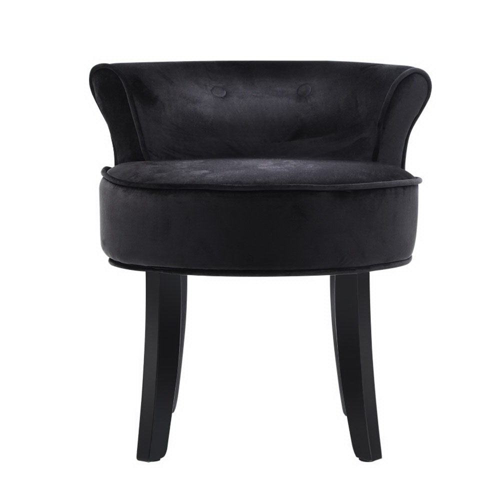 Abella Velvet Vanity Stool Black
