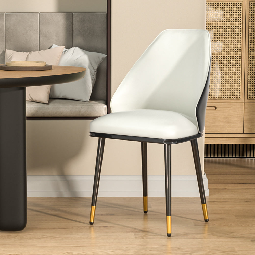 Artiss Dining Chairs Set of 2 Leather Seat Beige Black