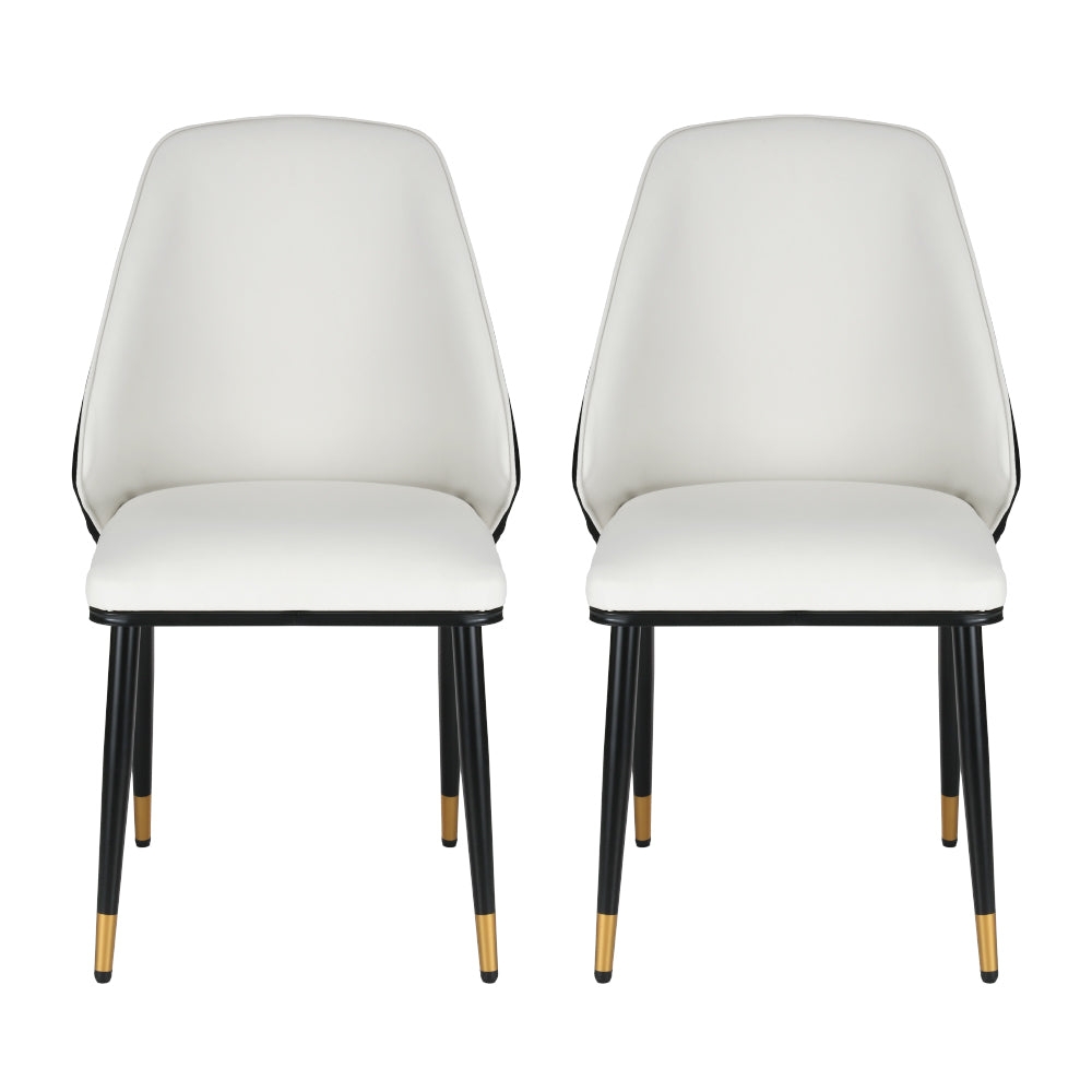 Artiss Dining Chairs Set of 2 Leather Seat Beige Black