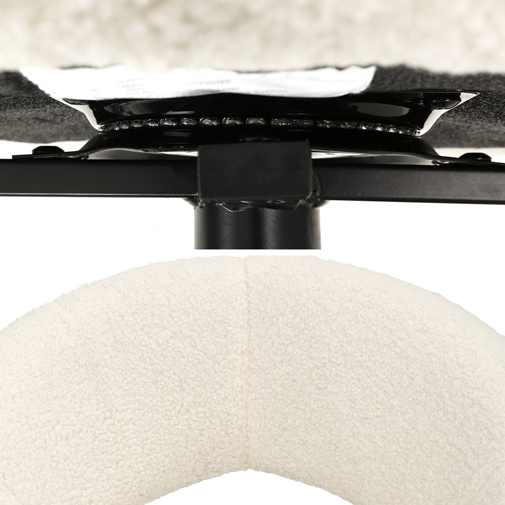 Vita Dining Chairs Set of 2 Swivel Base Sherpa Boucle Beige