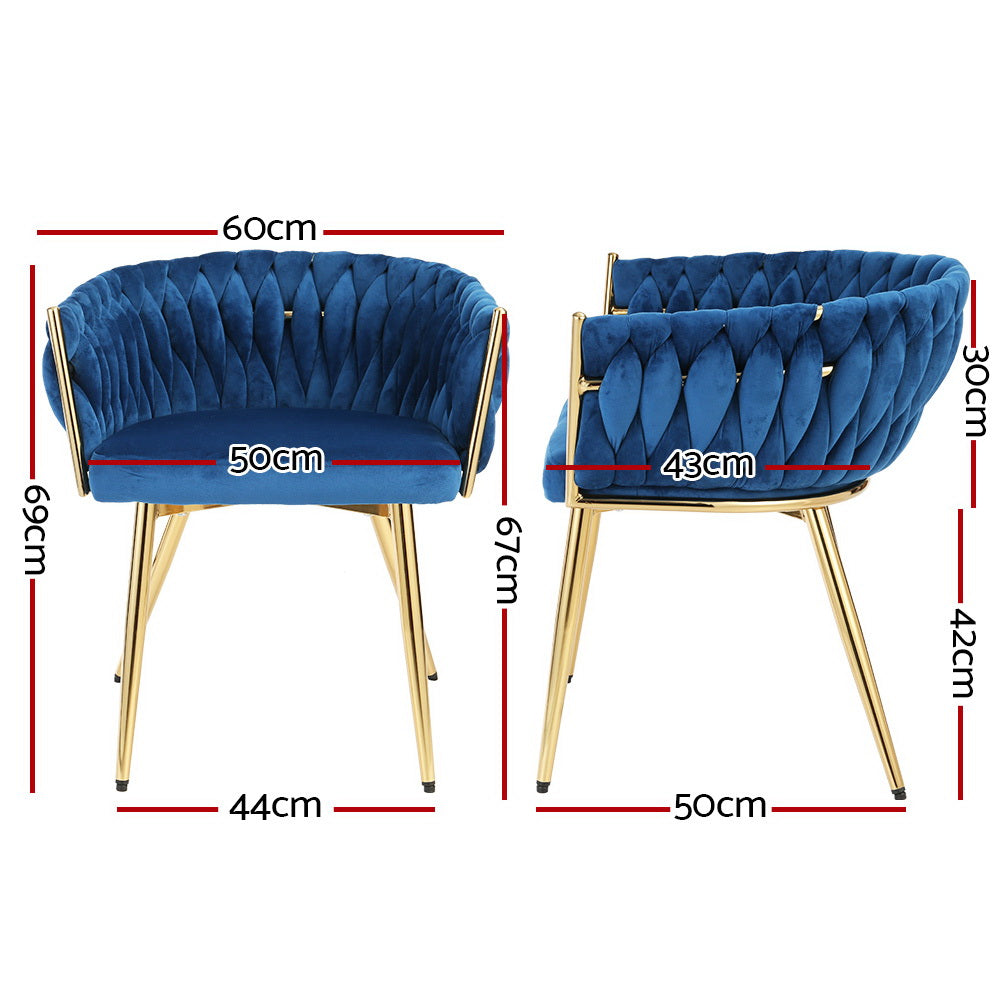 Velvet Weaving Armchair Blue Dining Chair
