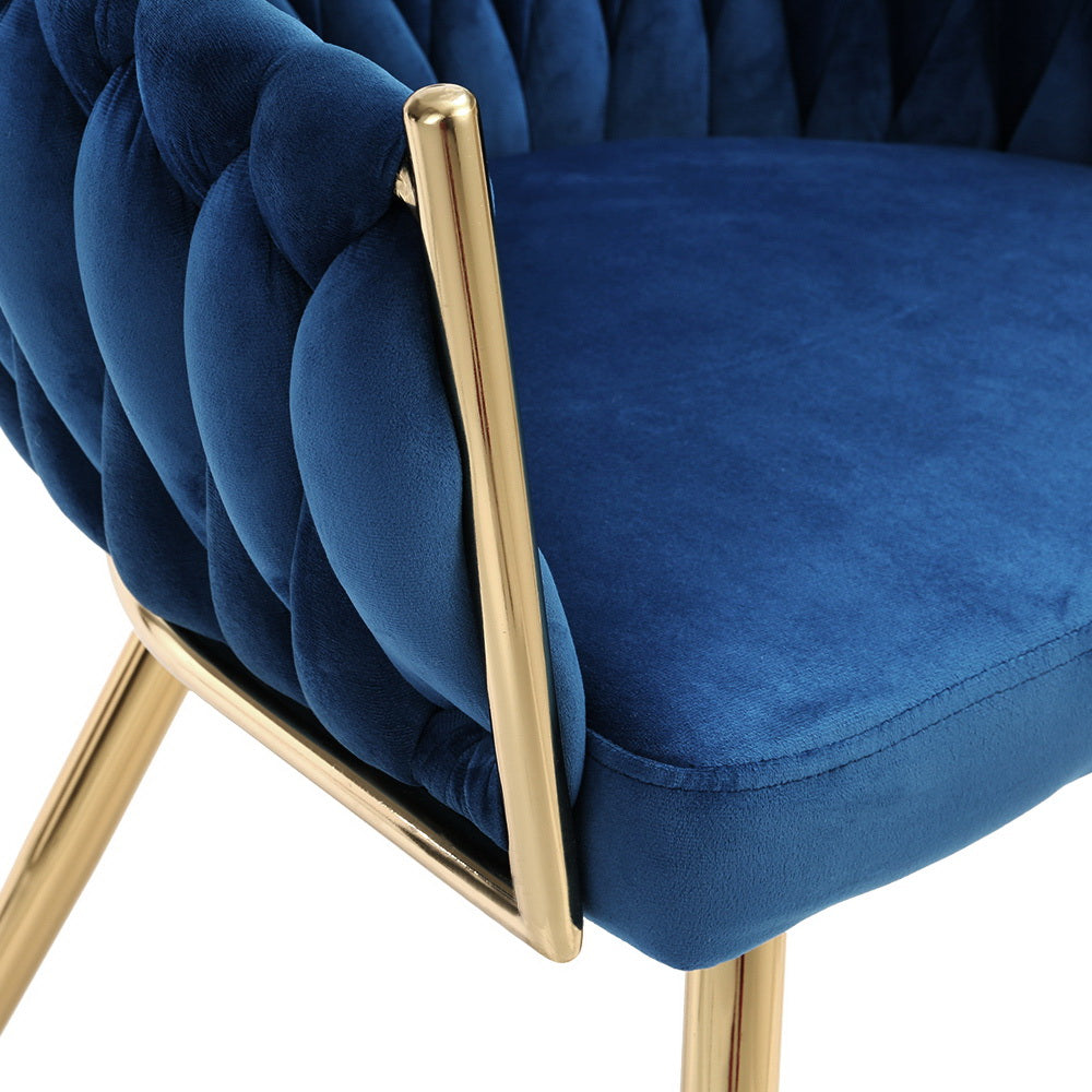 Velvet Weaving Armchair Blue Dining Chair