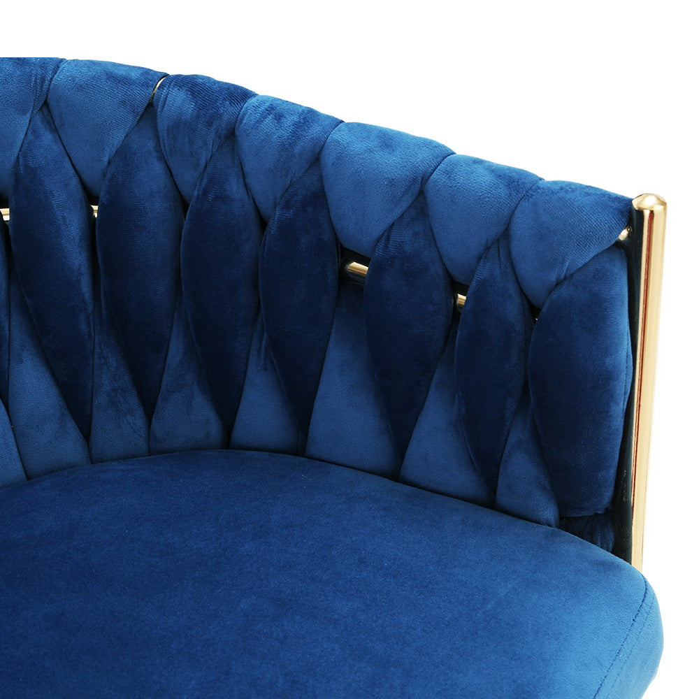Velvet Weaving Armchair Blue Dining Chair