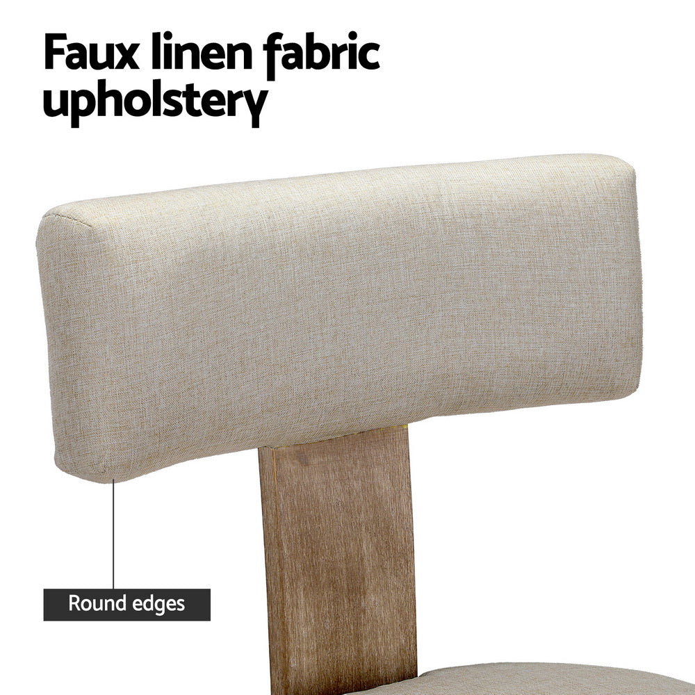 Milford Dining Chairs Set of 2 Linen Fabric Beige